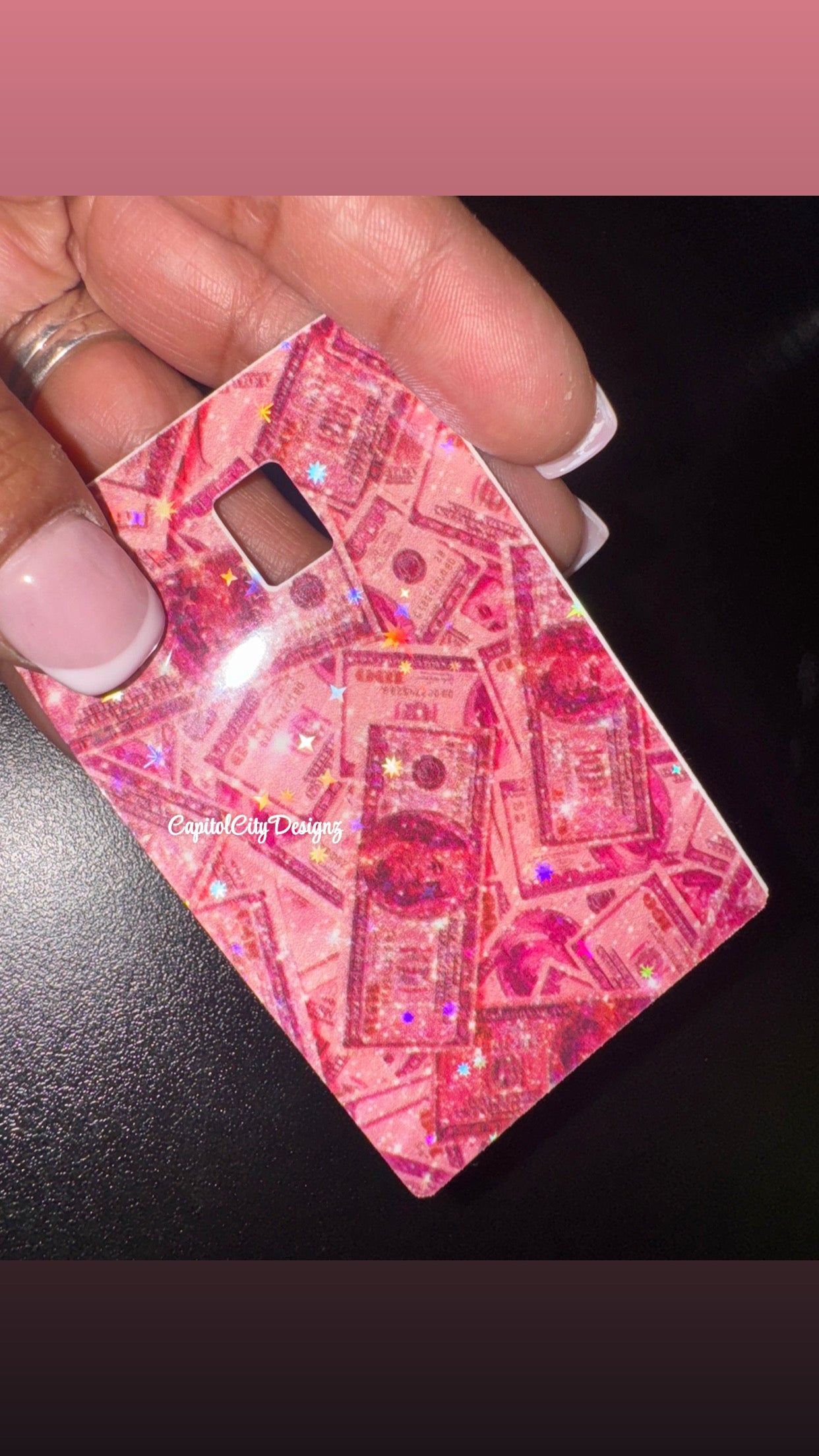 Pink Money Credit Card Skin Sticker