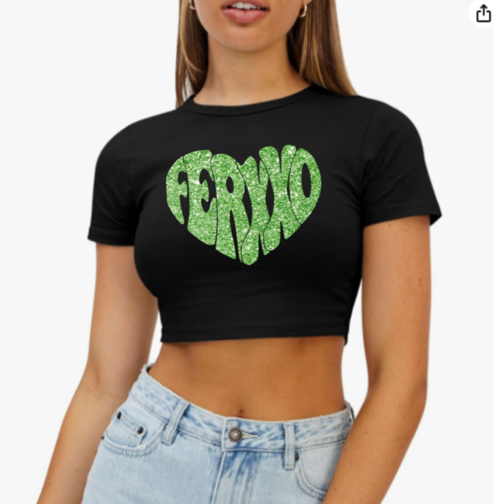 Ferxxo Glitter Font Crop Top T-Shirt