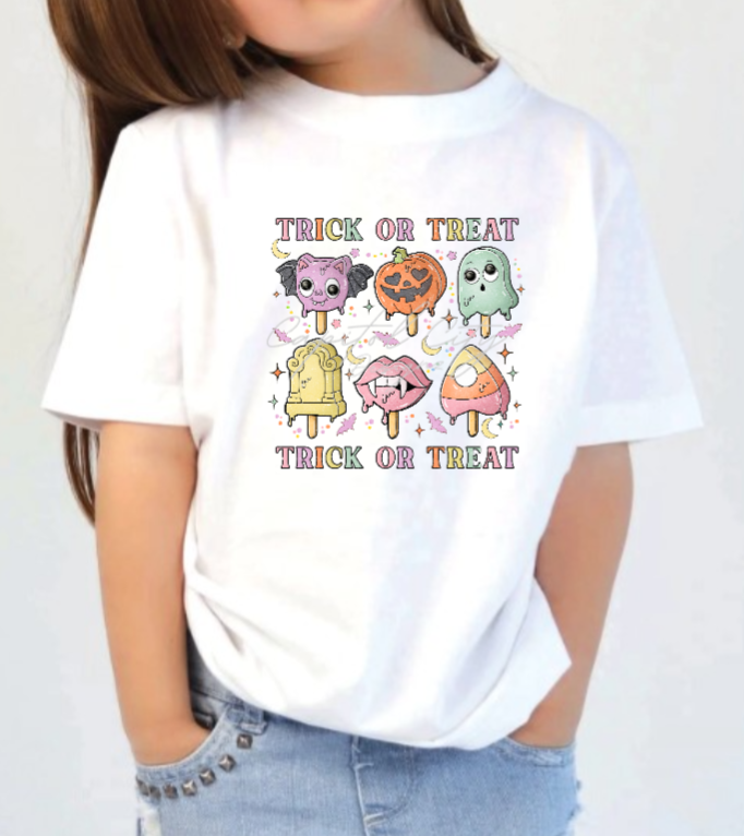 Kids Popsicle Trick or Treat Kids Shirt