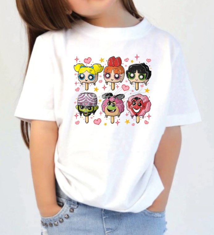 Kids Popsicle Power Girls Kids Shirt