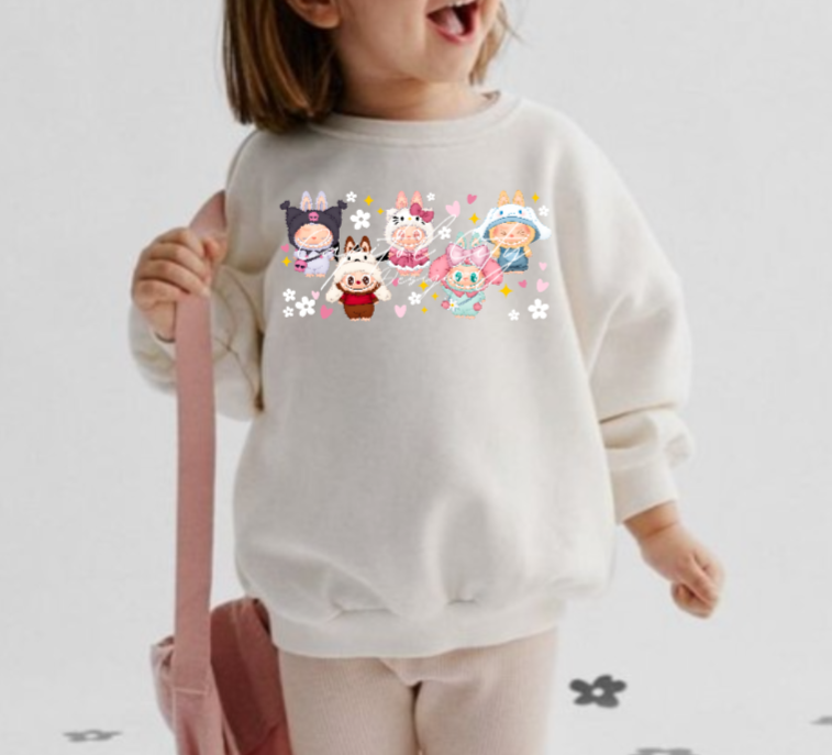 Bubu Hk White Flowers Kids Sweatshirt (Kids/Youth)