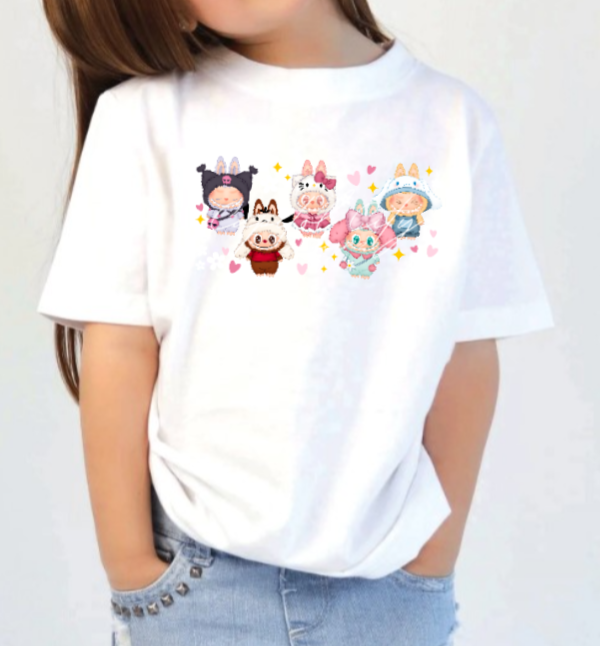 Bubu Hk White Flowers Kids Shirt (Kids/Youth)