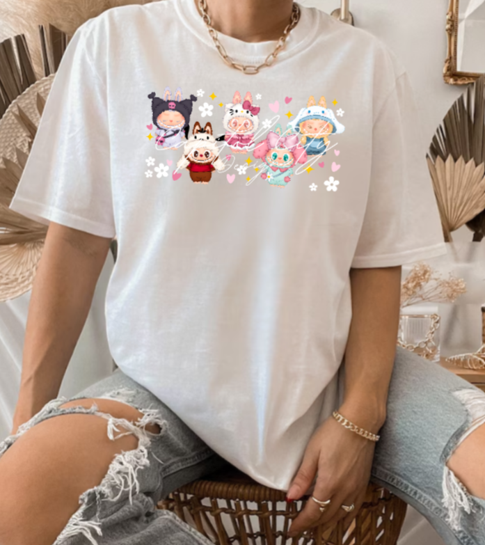 Labubu Hk White Flower Shirt