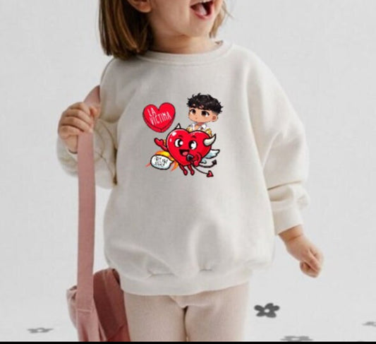 Kids Xavi, La Victima, La Diabla, Valentines Day Kids Sweatshirt