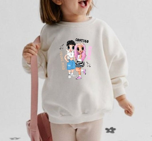 Kids Karol G y Young Miko, Kids Sweatshirt