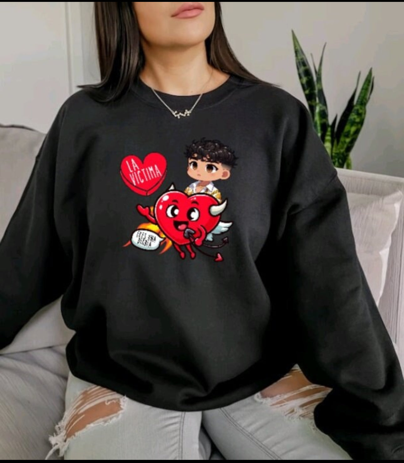 Xavi, La Victima, La Diabla, Valentines Day Unisex Sweatshirt