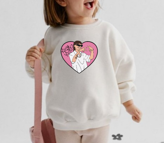 Kids Peso Pluma Pink Heart Sweatshirt