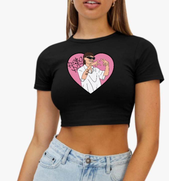 Peso Pluma Pink Heart Crop Top