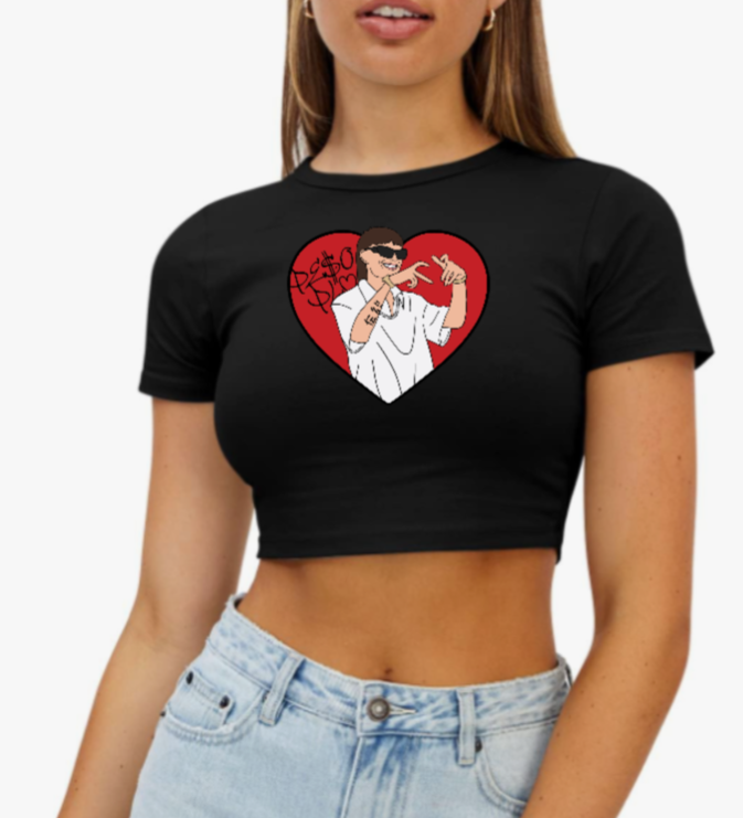 Peso Pluma Red Heart Crop Top