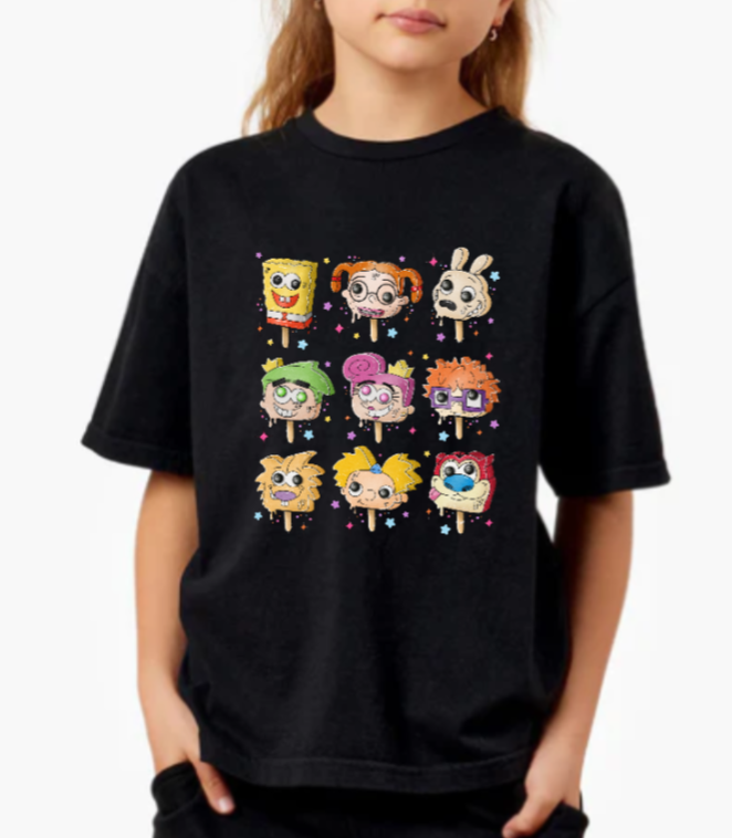 Kids Popsicle 90's Cartoon Kids Shirt