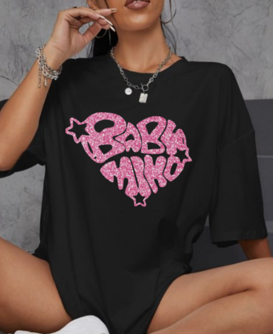 Young Miko, Pink Glitter Font Shirt