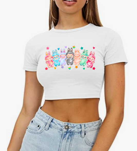 Labubu Rainbow Crop Top