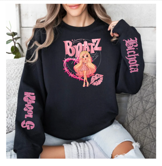 Karol G Bratz Pink Glitter Sleeves Sweatshirt